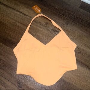 NWT Amazon Peachy Orange Cropped Sporty Tank Top